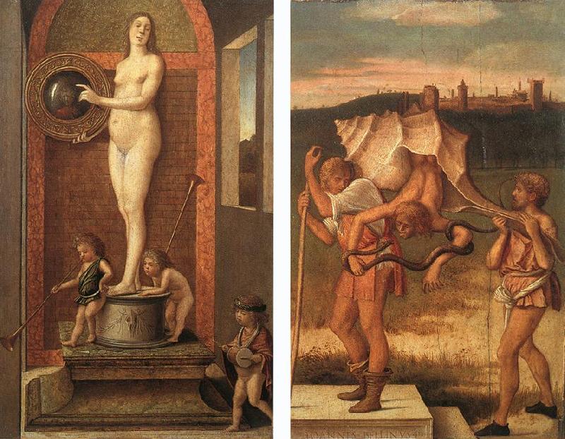 BELLINI, Giovanni Four Allegories: Prudence and Falsehood Germany oil painting art